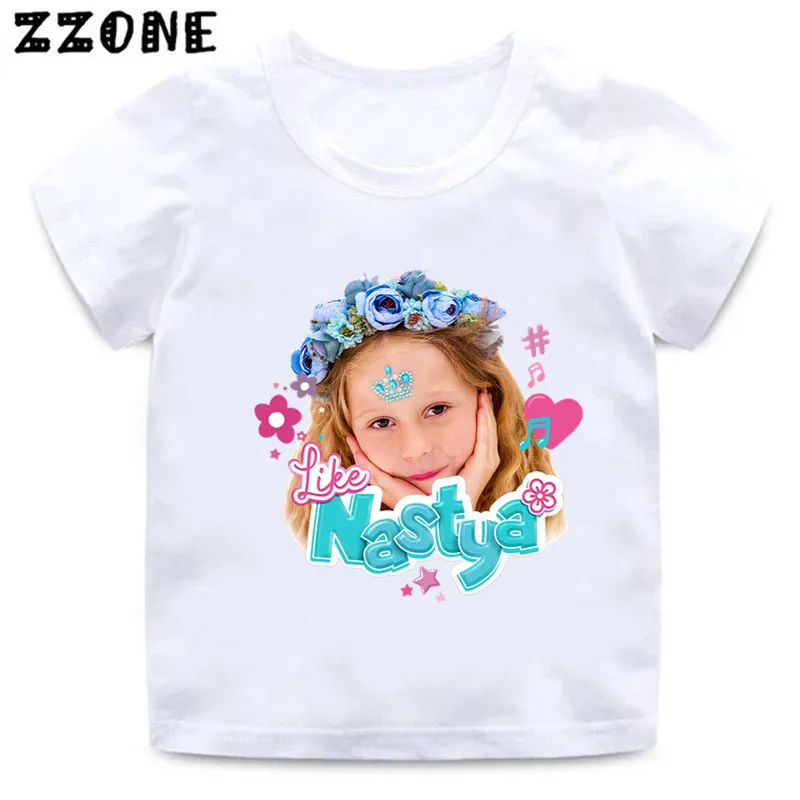 Camisetas Kawaii Graphic Cartoon para crianças, como Nastya, Love Cat, roupas engraçadas para bebês meninos e meninas, tops de verão, ooo5483