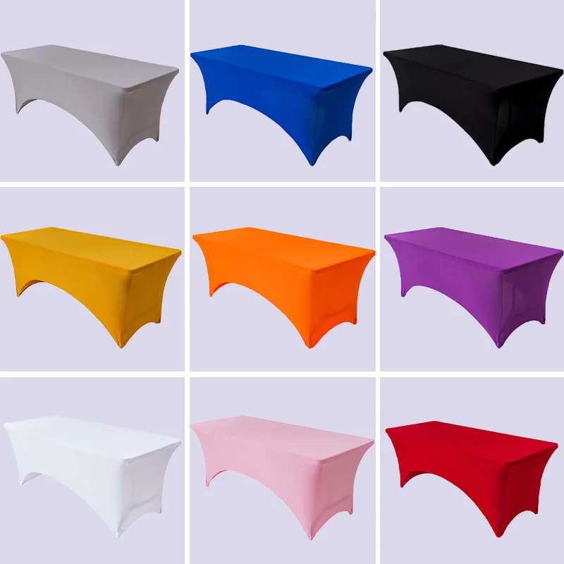 

4FT6FT Stretch Table Cover Elastic Wedding Banquet Conference Tablecloth Square Party Table Cloth Wedding Decoration
