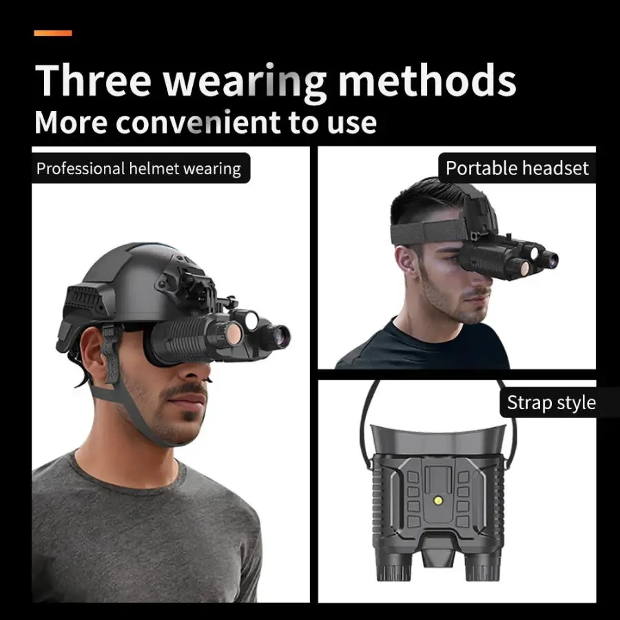 

4K 36MP головной прибор ночного видения, шлем, двухтрубный бинокль, 2,7 дюйма, большой наружный ночной охранный вид
