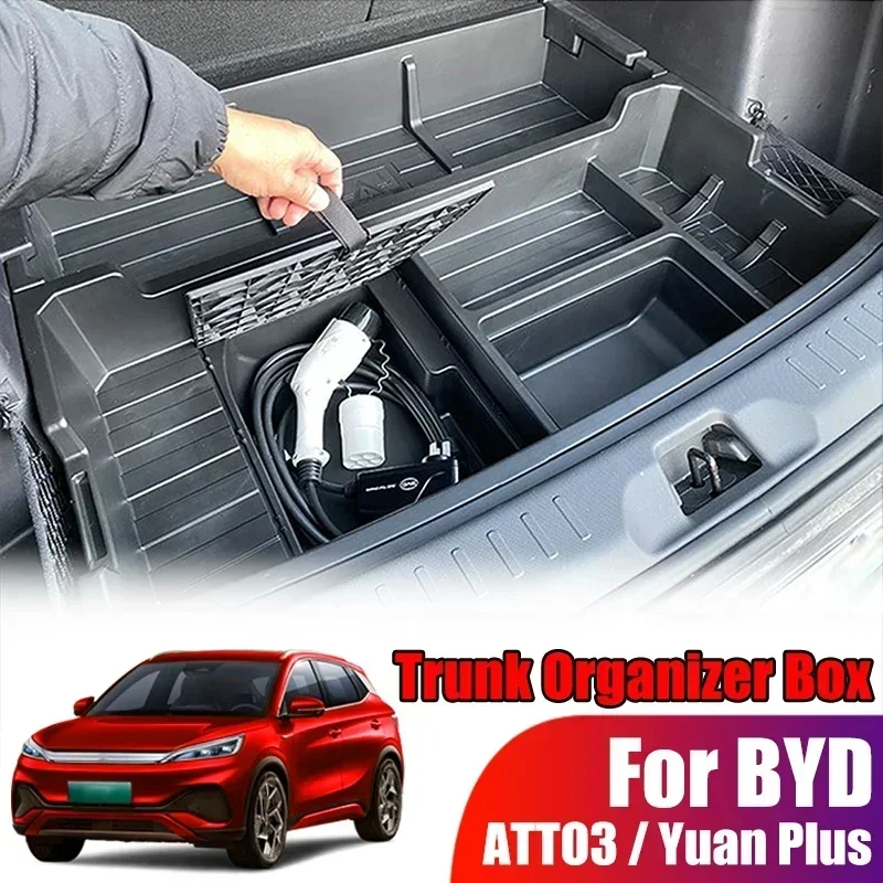 BYD Atto3 EV Car Trunk Organizer Box Yuan Plus Accessories SUV Expand Storage Box Customized Large Capacity Spare Gap Filler