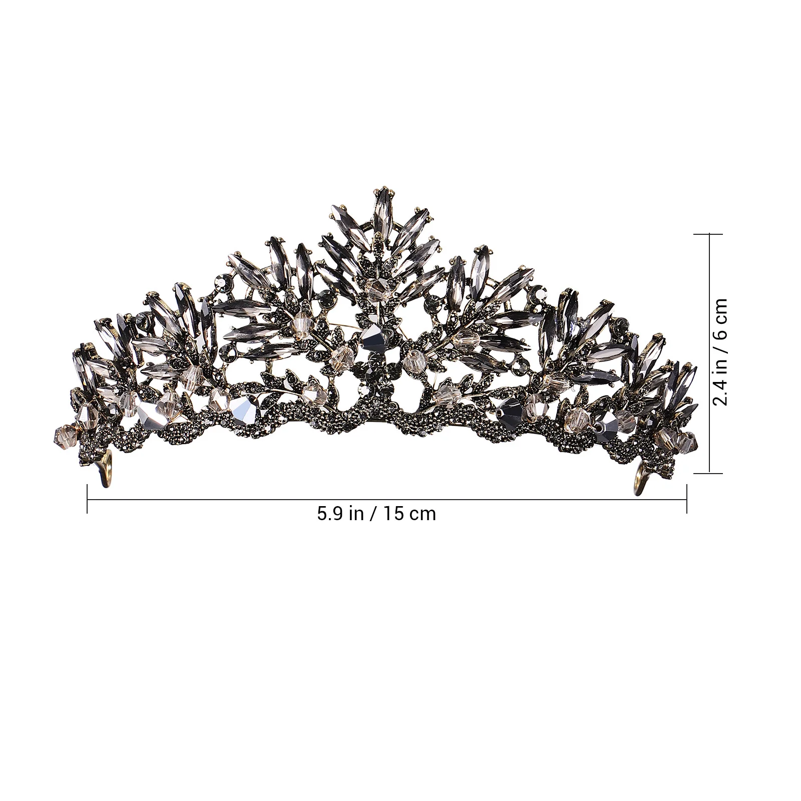 Coroas pretas para mulheres gótico retro strass tiara strass headwear feminino