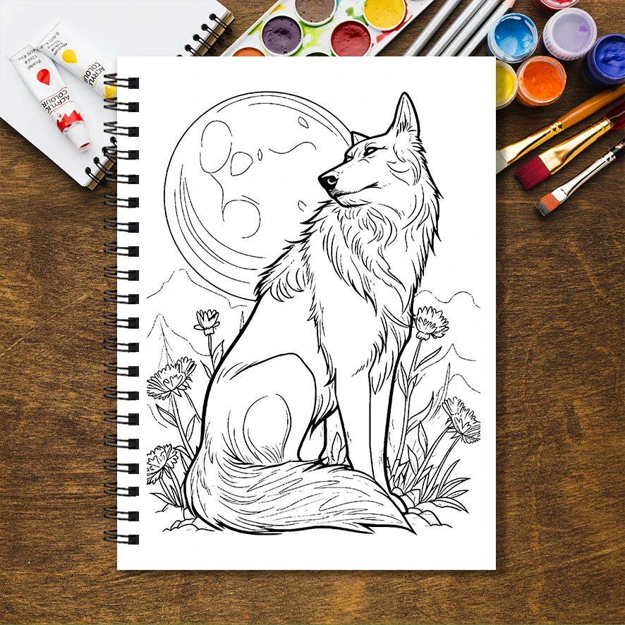 Adult Coloring Book - 8.3x 11.2 Inch 32 Page Canine Coloring Book - Helps Reduce Stress and Ease Emotions