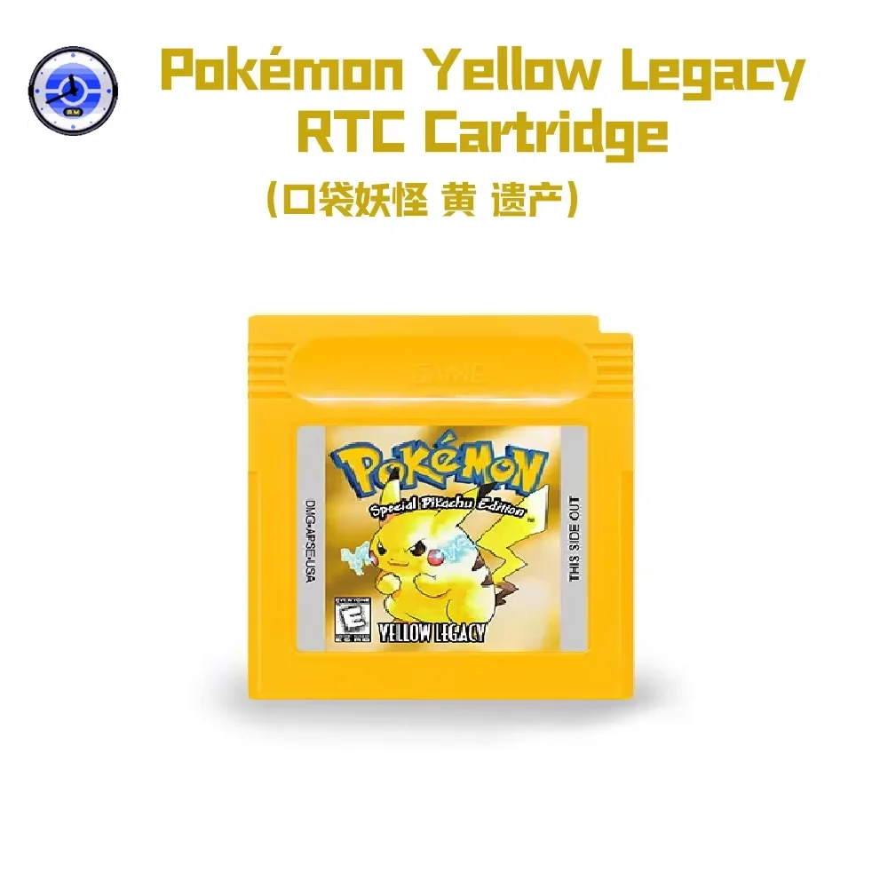 بطاقة ألعاب ساعة بوكيمون GBC RTC، كريستال مكعب، إصدار إعادة تعيين ذهبي 97، قرمزي، بريزم، بطاقة ألعاب إنجليزية من سلسلة بوكيمون GBC