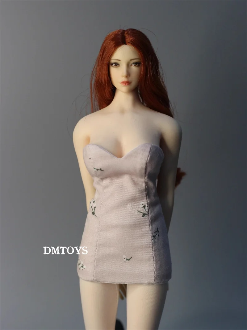 In Stock DMTOYS 1/6 Scale Fashion Trend Sexy Female Soldiers Tight Boobs  Buttock Dress Fit 12inch Action Figure Model Toys