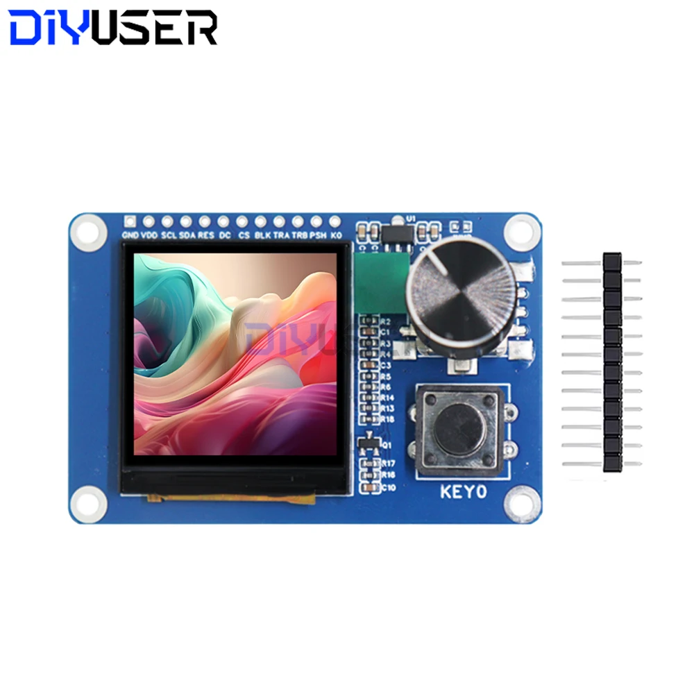 وحدة عرض TFT LCD مقاس 1.54 بوصة مع زر تشفير دوار EC11، واجهة IIC/I2C SPI 240x240 لـ Arduino ESP32 ESP8266 DIY