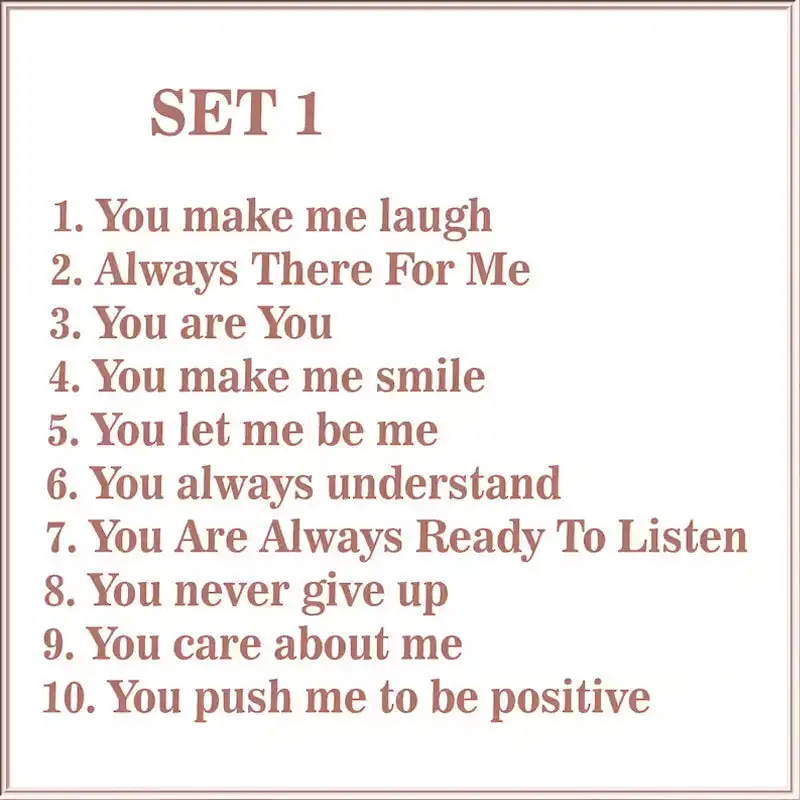 "Powody, dla których jesteś moim przyjacielem" dar przyjaźni wyjątkowe dar przyjaźni dekoracyjne wióry na przyjęcie świąteczne prezenty świąteczne