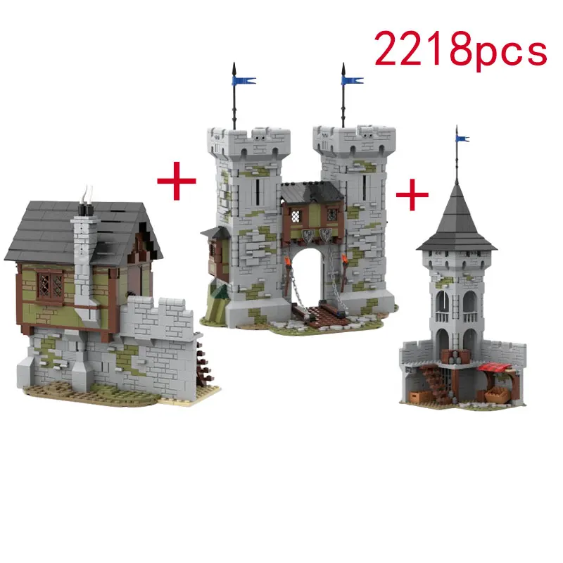 

Spot MOC-174918 2218pcs small particle assembly building blocks building to build a complete medieval castle model toy gift