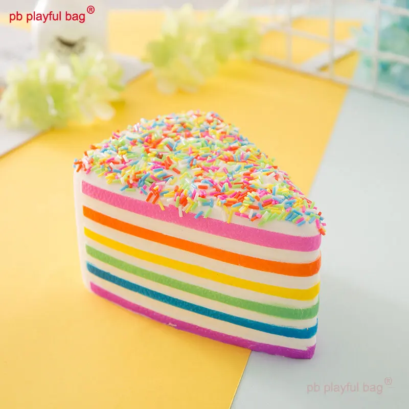 PB Playful Bag Creative Squeezamal Mini Cute Squishy Squeeze Triangle colored needle cake Children's decompression toy Gift ZG99