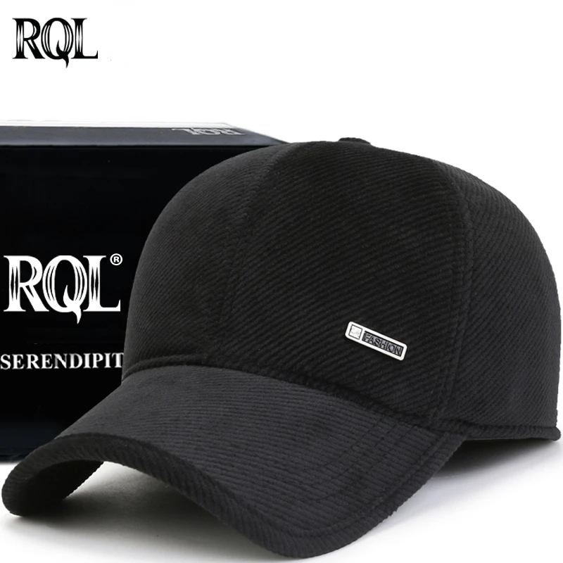 Chapéu de veludo masculino de inverno com Earflap, boné de beisebol aquecido, chapéu de camionista, chapéu masculino Dad, snapback esportivo Hip
