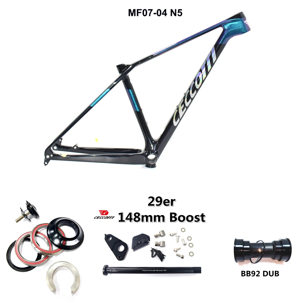 29er Carbon Frame for MTB Cycling, Full Hidden Cable Mountain Frame, 148x12mm Boost, BB92, Bottom Bracket, Popular Model, 2024