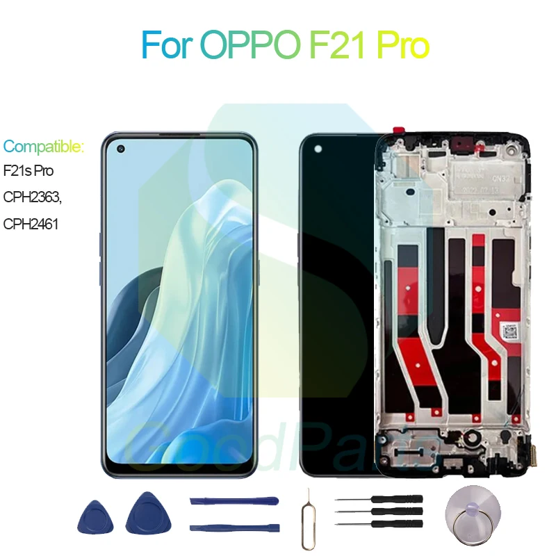 For OPPO F21 Pro Screen Display Replacement 2400*1080 F21s Pro,CPH2363, CPH2461 F21 Pro LCD Touch Digitizer