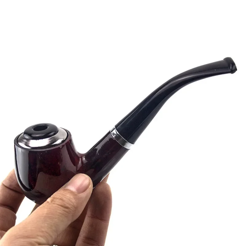 Ebony Wood Pipes for Smoking Bent Type Pipe Accessory Carving Pipes Smoke Tobacco Cigarette Acrylic Holder Oil Burner Pipe