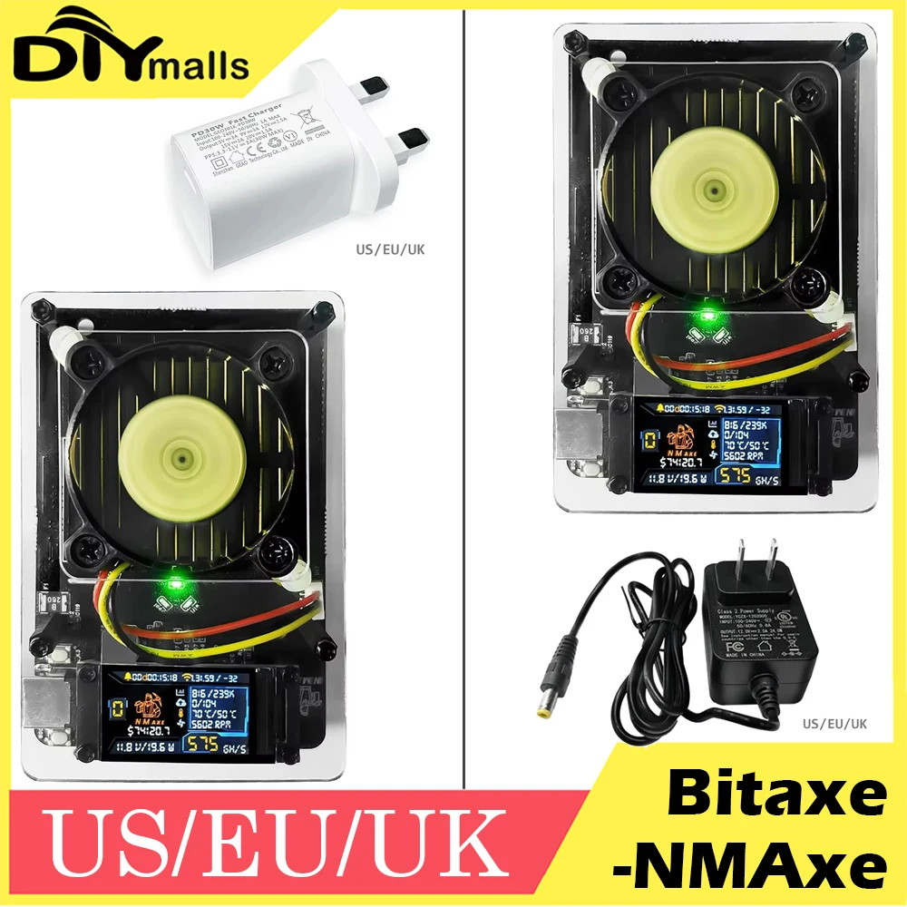 

Bitaxe NMAxe Bitcoins Miner Official Ultra ESP32-S3R8 BM1366 ASIC Chip Solo Lottery Miner Fully Open-source Home Use Display