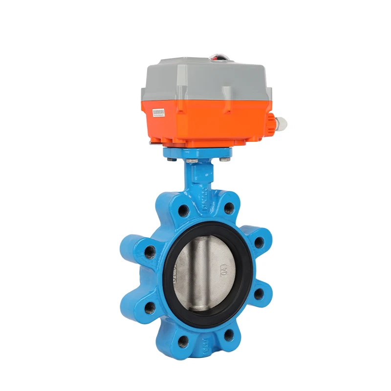 Chinese electric motorized water gas oil wheel automatic cast iron ductile iron flange lug wafer type 4 inch butterfly valve