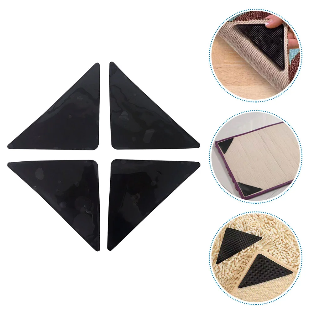 4 Pcs Sticky Carpet Fixer Rug Tape for Laminate Floors Non Slip Pad Nail Stickers