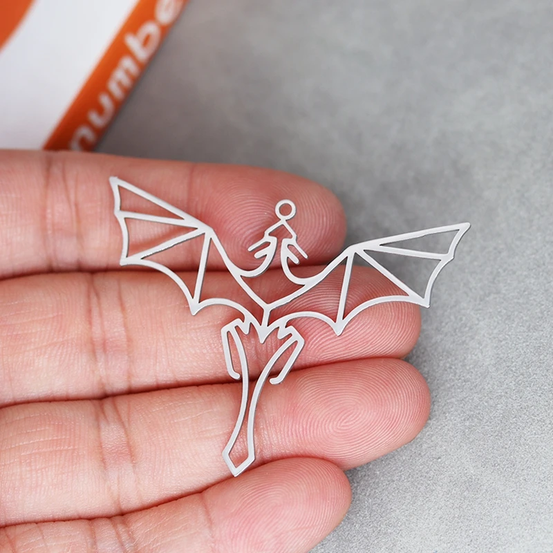 3pcs Gothic Charms Wings Western Dragon Line Stainless Steel Pendant for Jewelry Making Punk Earrings Necklace diy Accessories