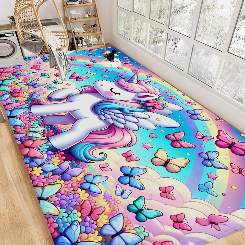 Kids Outdoor Mat - Cartoon Unicorn Animal Tappetino da bagno