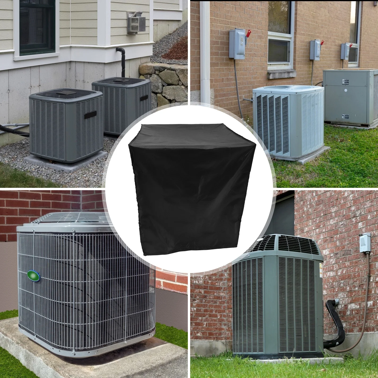 

Air Conditioner Waterproof Black Square Protective For Outdoor Units Ac Parts Cover Tool Polyester Foldable Furniture