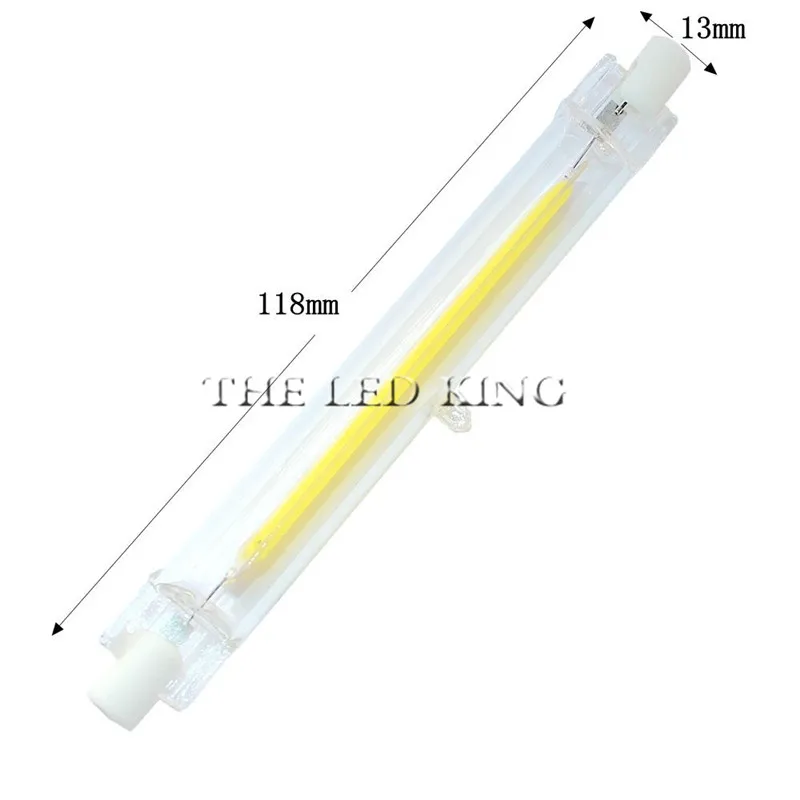 R7S LED COB Bulb J78 J118 Dimmable Glass Tube Light 78mm 118mm Equal 60W 120W Halogen Lamps AC 110V 220V 230V