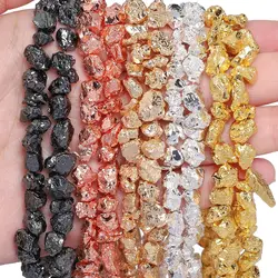 Irregular 3-5/4-7/5-8mm Natural Iron Pyrite Beads Loose Spacer Beads for Jewelry Making DIY Pendant Necklace Accessories