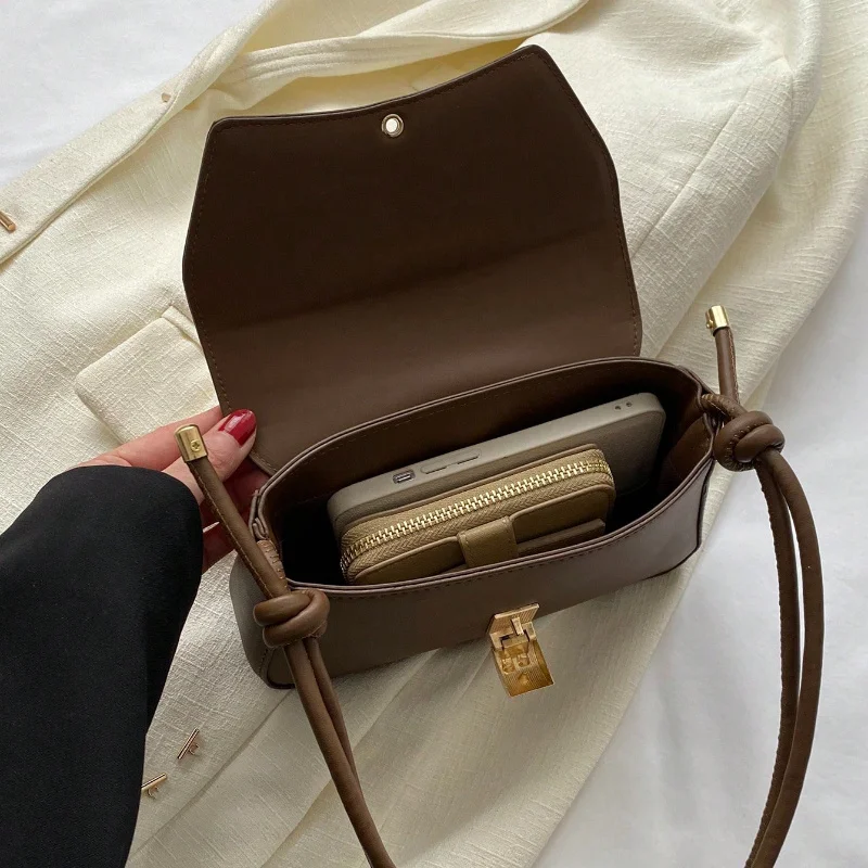 Damen Retro PU-Handtasche - Leichtes Flip-Top-Design, Geeignet für Büro, Campus, Reisen und Pendeln - Erhältlich in Braun, Weiß und Anderen Farben - PU-Material Handtasche für Geschäfts- und Outdoor-Aktivitäten – Detail 2