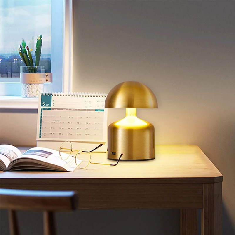 LED Table Lamps USB Rechargeable Touch Dimming Night Light 3 Color Cordless Atmosphere Bedroom Bedside Reading Lamps