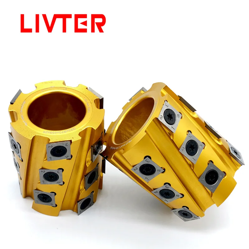 LIVTER replaceable blade spiral cutter head, specially used for four-sided planer in woodworking and vertical milling machine.