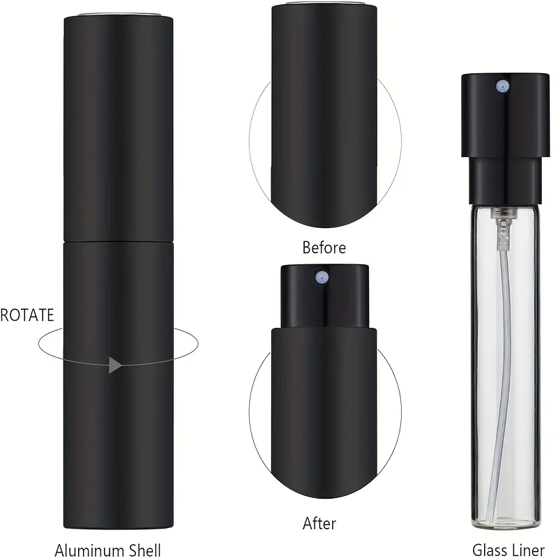 3er-Set Reise-Parfümzerstäuber 10ml, Nachfüllbare Duftflakons, Leere Sprühflaschen – Detail 2