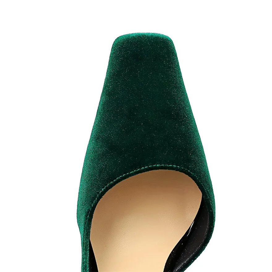 نمط مأدبة أحذية نسائية كعب رقيق عالية الكعب Xishi المخملية سطح الفم الضحلة رئيس الجانب جوفاء خارج حذا فردي للسيدات