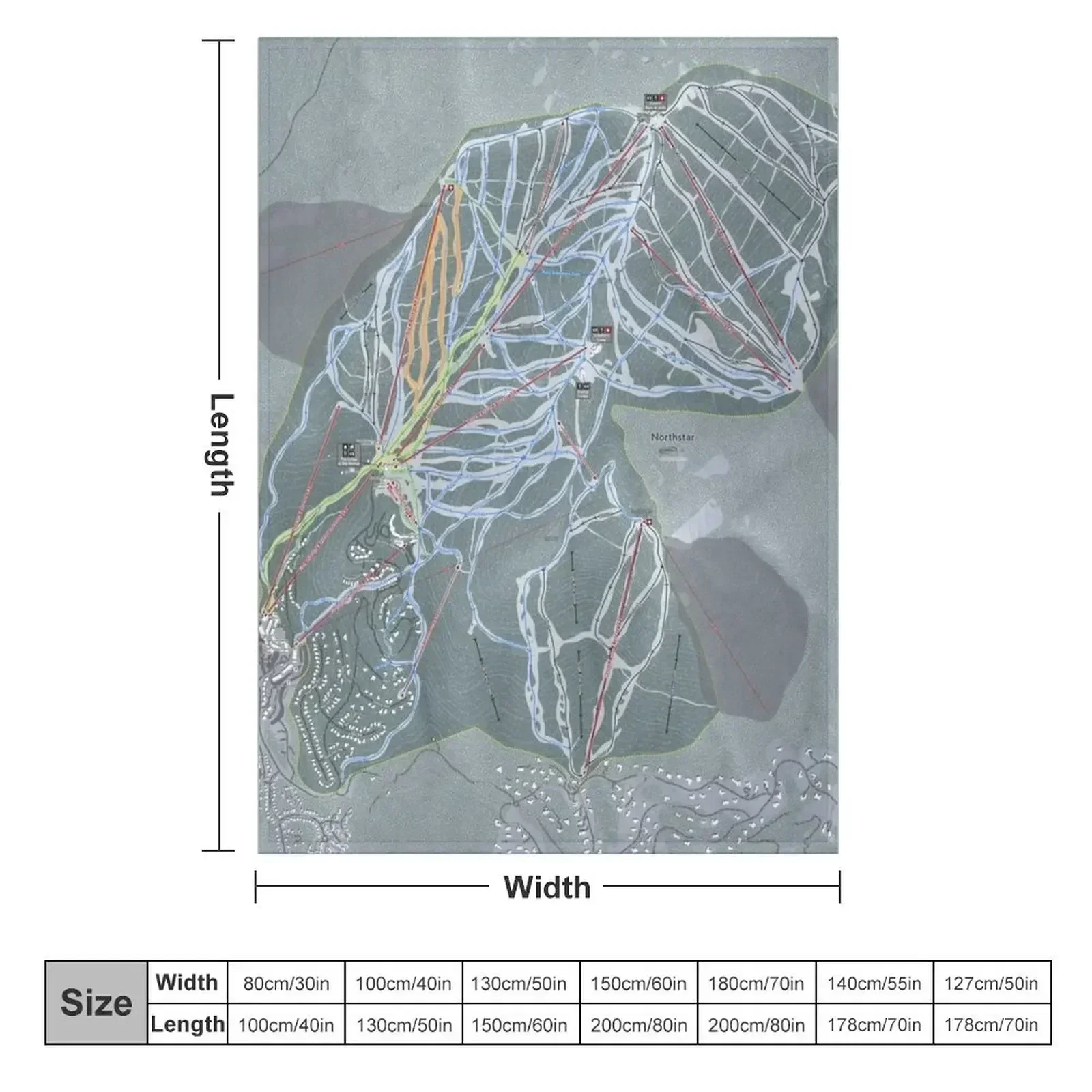 Northstar Resort Trail Map Throw Blanket manga Heavy Retros Soft Plush Plaid Blankets