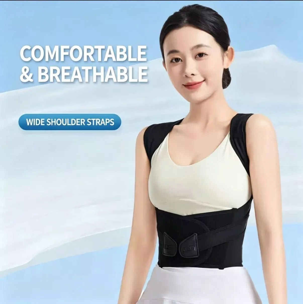 Tiktok same style hunchback belt female open shoulder posture correction belt student male invisible hunchback correction device