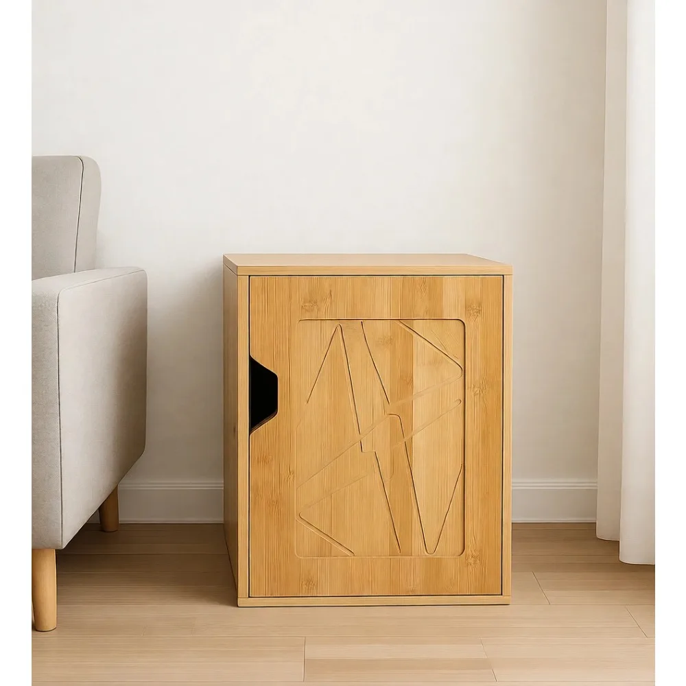 

Двухуровневый бамбуковый органайзер-куб, штабелируемый стеллаж-витрина с дверцами для спальни и домашнего офиса