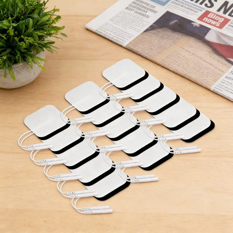 10Pcs TENS EMS Electrode Pads 4x4cm | Silicone Gel Patches for Nerve Muscle Stimulator & Digital Acupuncture Physiotherapy