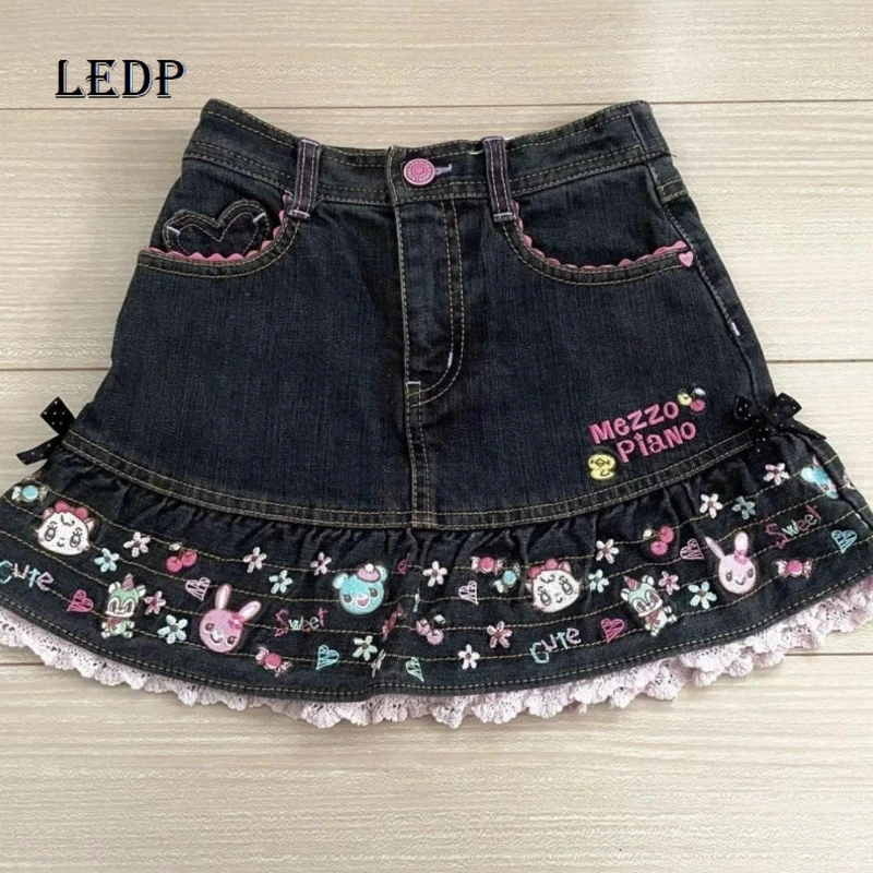 

Японский дизайн, черная женская юбка с вышивкой в тяжелой промышленности и животным принтом, новые летние милые универсальные мини-юбки для женщин