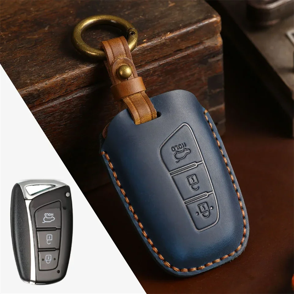 

1pc Car Key Case Cover For Hyundai Grand Santa Fe IX45 GENESIS EQUUS AZERA 2013 2014 2015 2016 Accessories Keychain Car-Styling