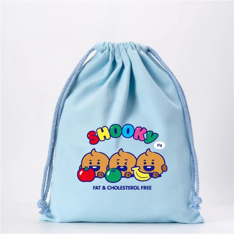 BT21 Aufbewahrungstasche Chimmy und Tata, neue kreative Cartoon-Tasche, niedlich, große Kapazität, bedruckte Canvas-Tasche, einfache und tragbare Kosmetiktasche – Detail 3
