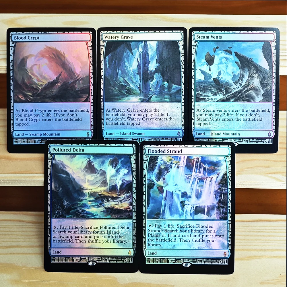Blood Crypt/Watery Grave/Steam Vents/Polluted Delta/Flooded Strand-TCG Rare Exclusive Foil Game Cards Gather for Home Play