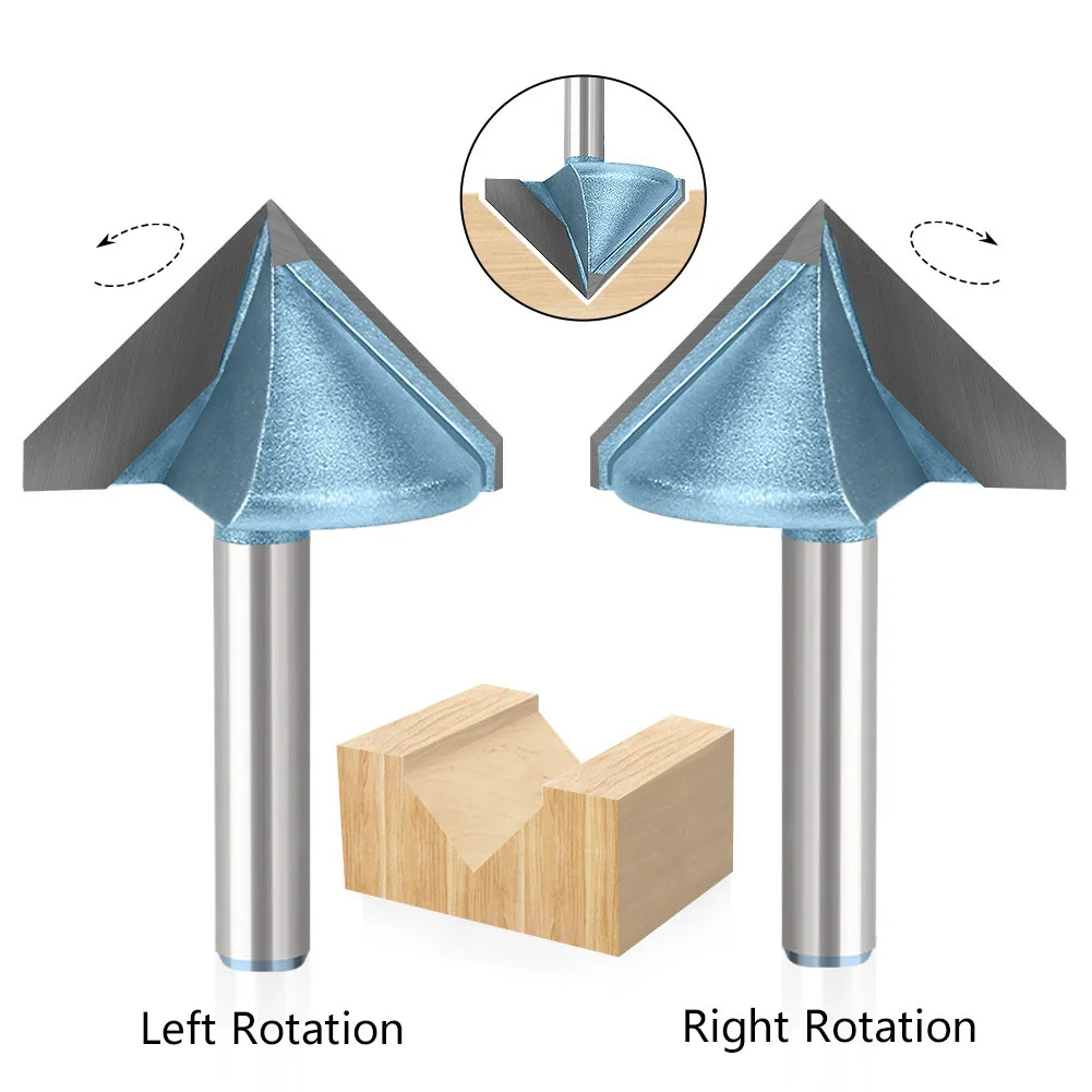 1 PC 6mm 1/4in Shank Left &Right 90 Degree V Groove Template Router Bit Fresas Para Router Madera Fresas Para Tupia De Madeira