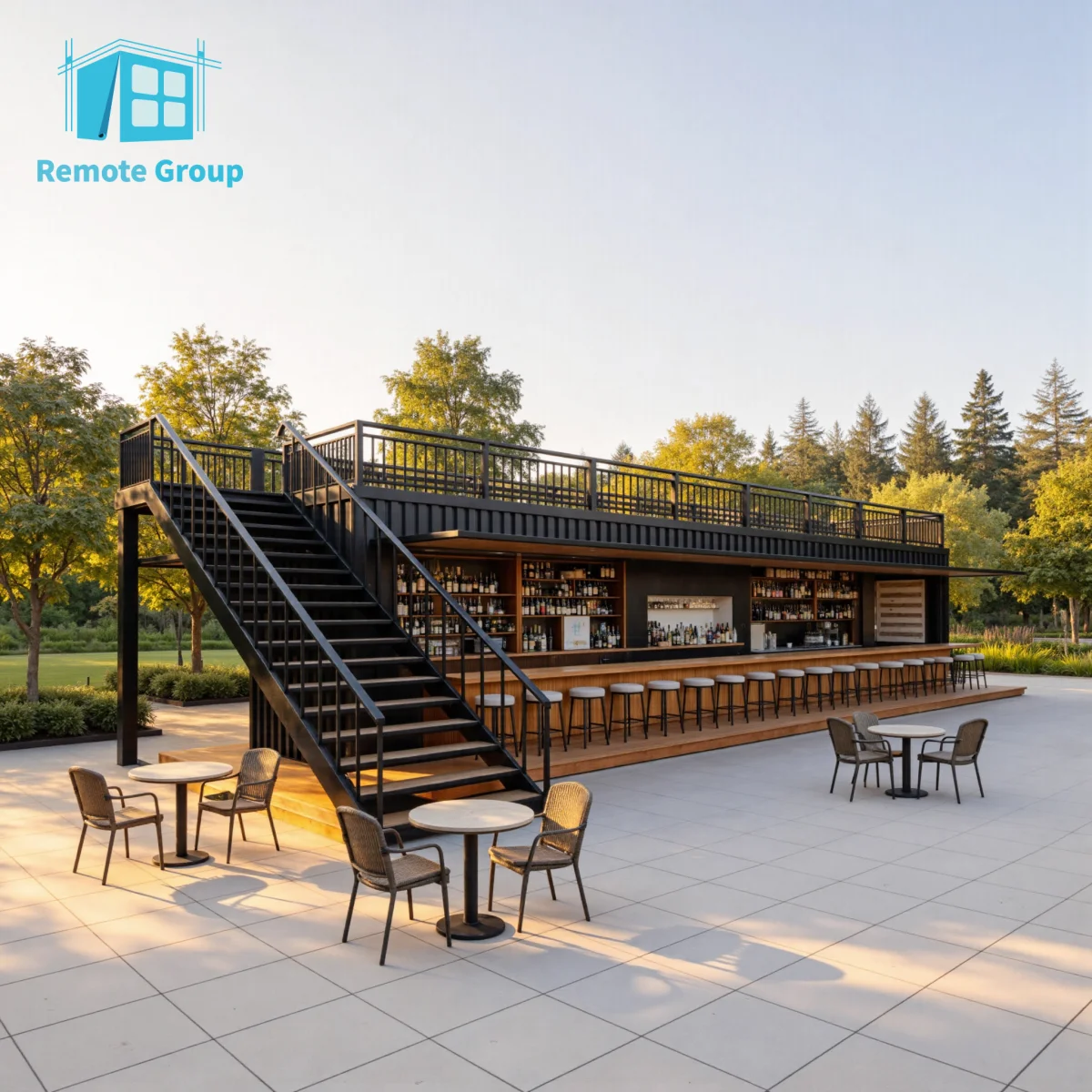 Remote Factory Wholesale Prefabricated Two Story Double Layer  Office Cabin House for Outdoor with a Balcony