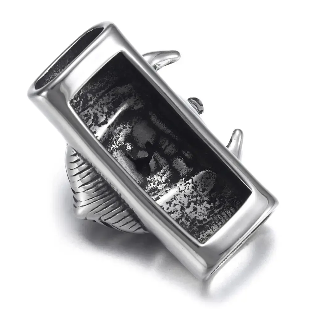 Stainless Steel Punk Viking Warrior Slider Bead 12*6mm Hole Charm for Men Leather Bracelet Jewelry Making DIY Accessories