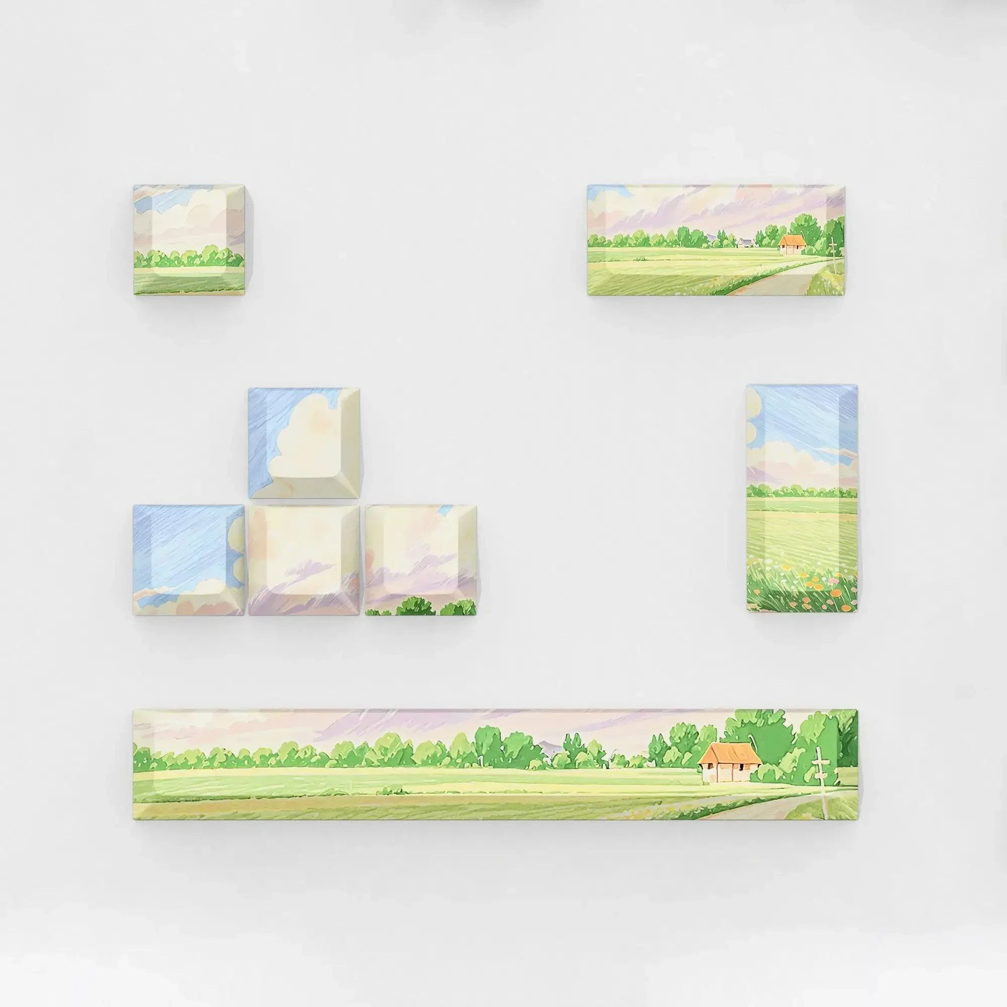 

Spring theme personalized eight-piece set supplementary keycaps Original cartoon aesthetic mechanical keyboard