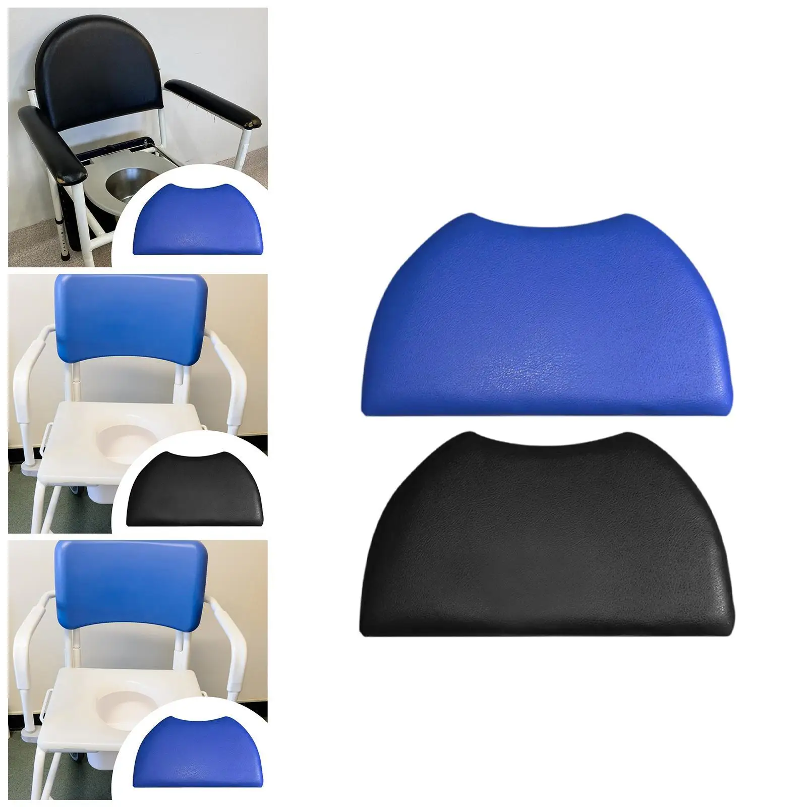 

Bedside Commode Chair Backrest Toilet Seat Leather Backrest Soft Waterproof Removeable PU Leather for Elderly Seniors