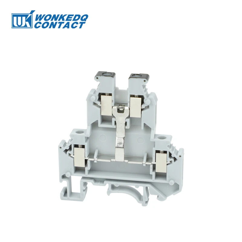 UKK 5-PV 2 Levels Equipotential Bonder 4-Connductor 4mm UK Screw Wire Electrical Connector DIN Rail Terminal Block UKK5-PV