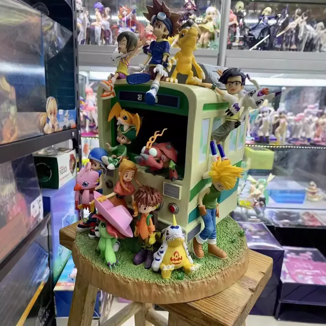 34cm Digital Adventure Anime Character Family Photo Initial Memory Handmade Desktop Ornament Anime Peripheral Model
