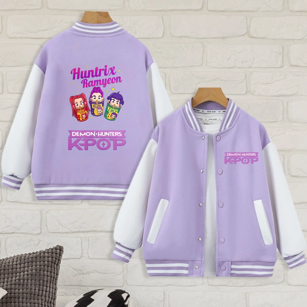 

Детская бейсбольная рубашка KPop «Охотники на демонов», пальто с принтом мультяшных фигурок, зимняя одежда для девочек, повседневный топ, подарок на день рождения