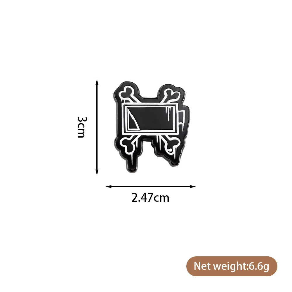 Batterie-Crossover-Bones-Emaille-Pin, Murder Drones, Demontage-Drones-Logo, Brosche, klassisches Anime-Accessoire, Abzeichen, Dekoration, Geschenk – Detail 2