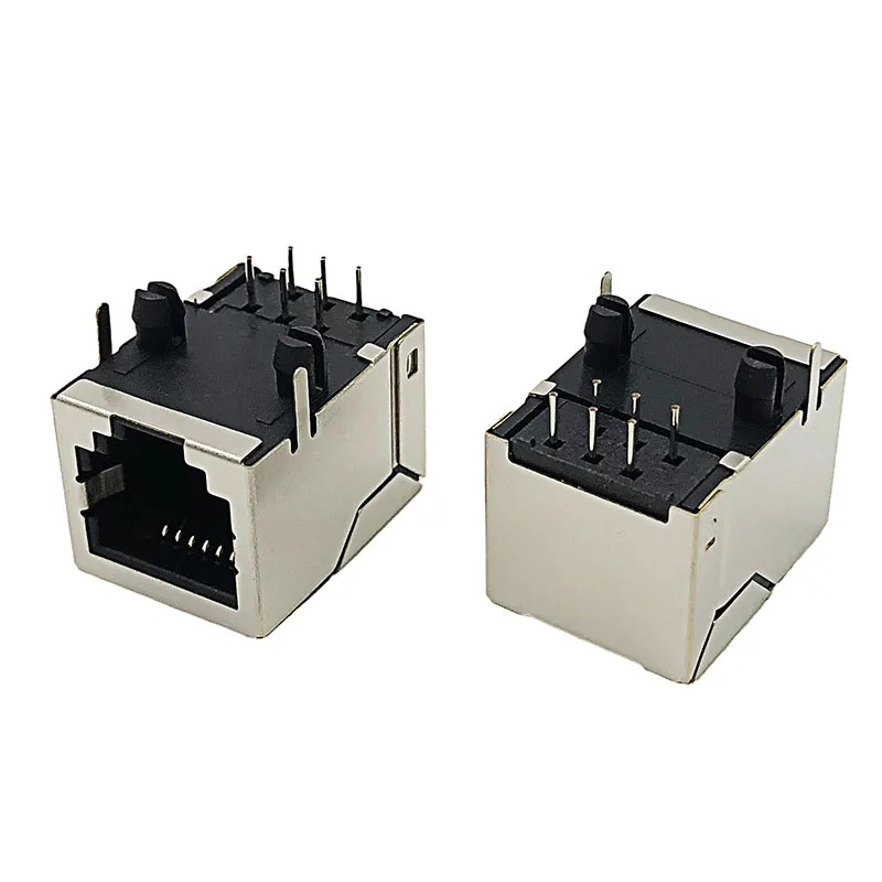 

15 шт. 5921 RJ12 экранированный интерфейс сетевого кабеля 6P6C, горизонтальная розетка под углом 90 градусов, розетка с кристаллической головкой RJ25, L = 18,6