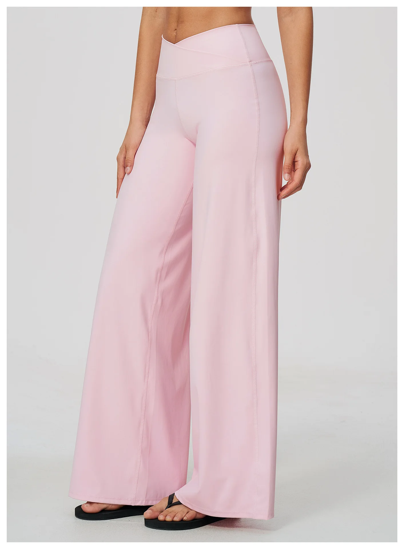 Sexy Women V Cross Waist Yoga Wide Leg Pants High Waist Flared Leggings Stretch Workout Trousers Gym Fitness Casual Lounge Pants