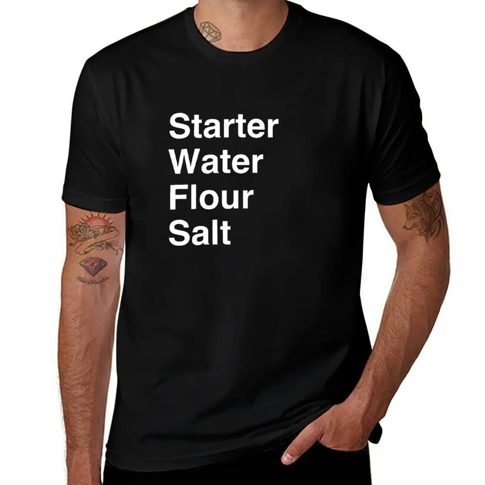 Sourdough Ingredients (White) | T-Shirt Trendy Pattern T-Shirt for Men