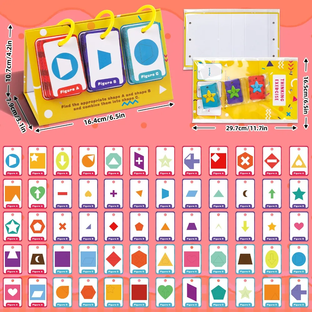 Hot 60 Graphic Combination Desktop Educational Cards Color Enlightenment Cognition Parent Child Interactive Fun Useful